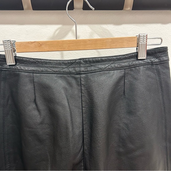 Black genuine Suede and leather Hight waisted Marie Claire pants size 9 - Picture 4 of 13